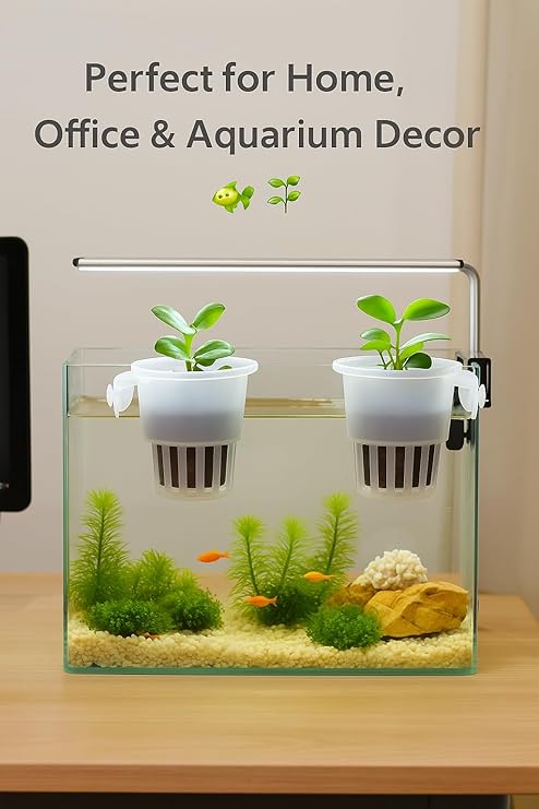 Aquarium Hanging Plant Holder Cups (Pack of 2) – Transparent Plastic Pots for Live Aquatic Plants