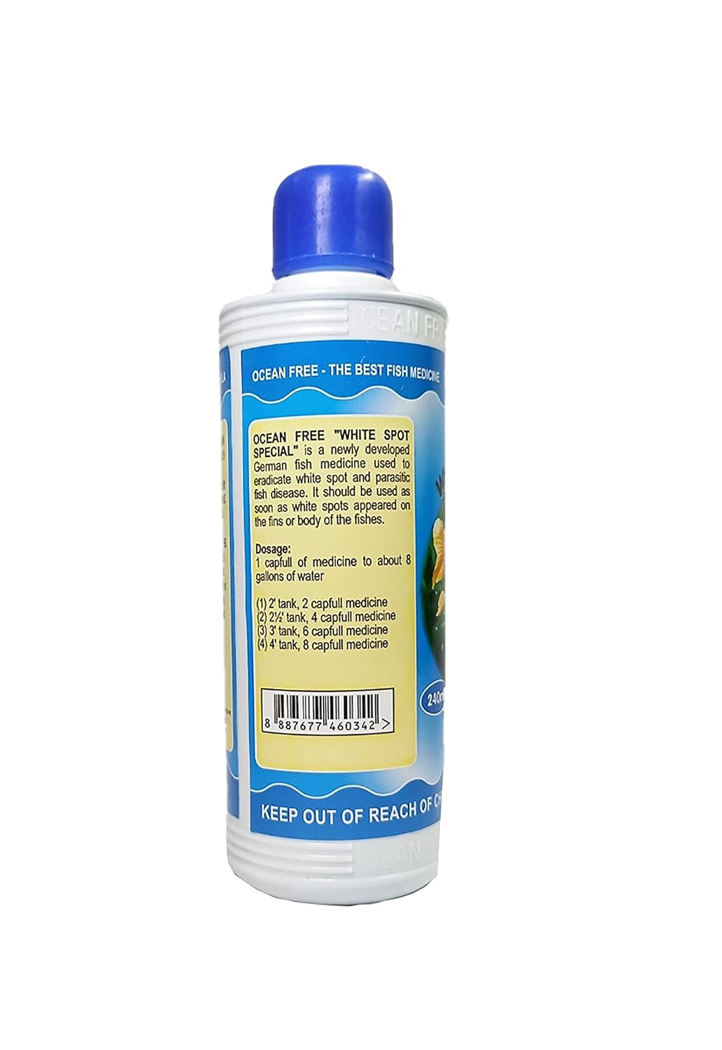 Ocean Free White Spot Solution 240ml | Aquarium Fish Care Liquid for Clear & Healthy Tanks | Safe for Freshwater & Marine Fish