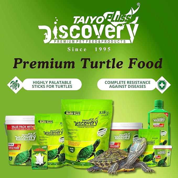 Taiyo Pluss Discovery Turtle Food – Premium Turtle Food Pellets for Aquatic Turtles | Complete Balanced Turtle Feed