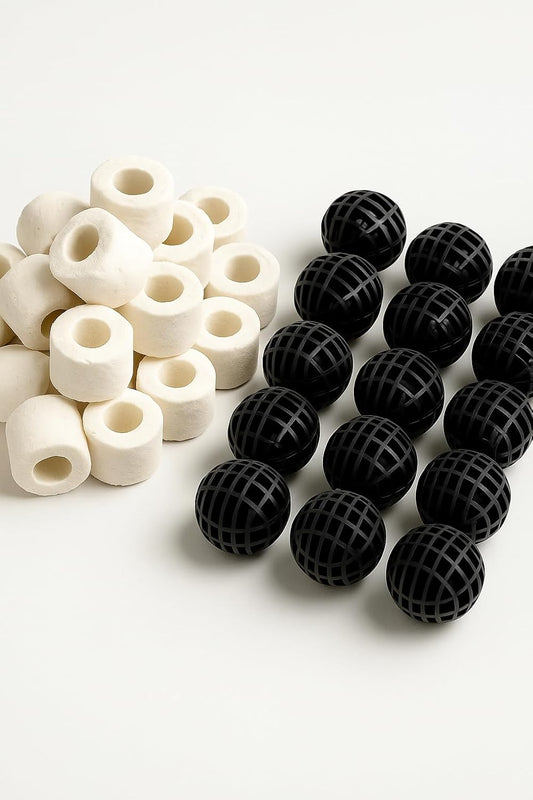 Aquarium Ceramic Rings & Bio Balls (500gm Each) – Premium Biological Filter Media for Crystal Clear Water