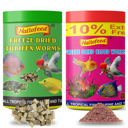 Hallofeed Tubifex 40g and Blood worms 20g Combo Pack