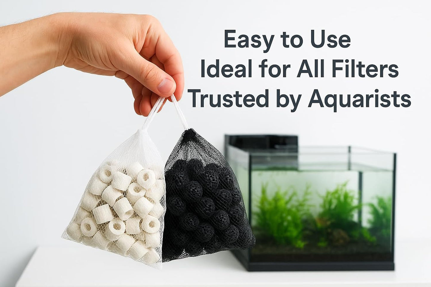Aquarium Ceramic Rings & Bio Balls (500gm Each) – Premium Biological Filter Media for Crystal Clear Water