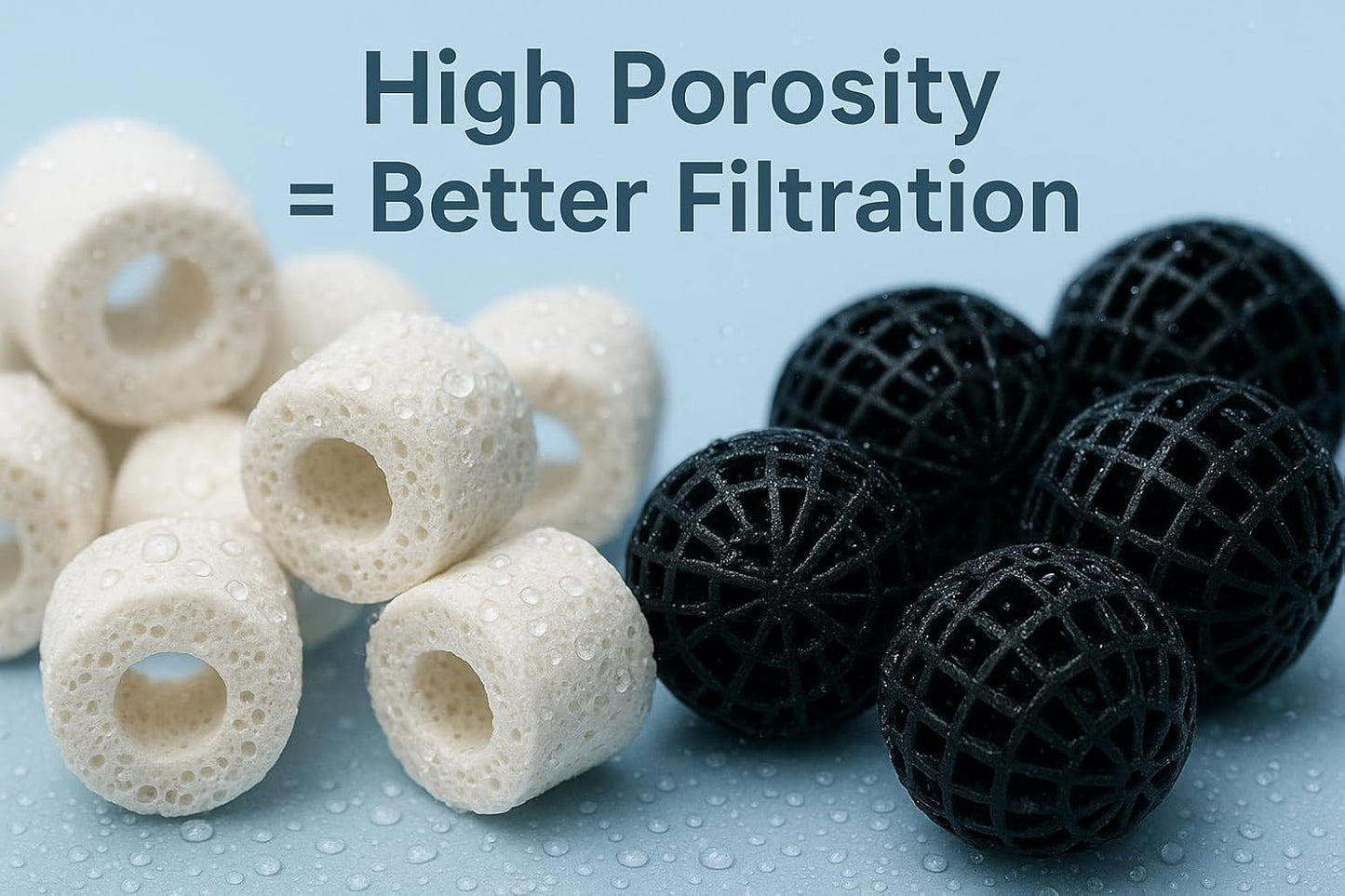 Aquarium Ceramic Rings & Bio Balls (500gm Each) – Premium Biological Filter Media for Crystal Clear Water