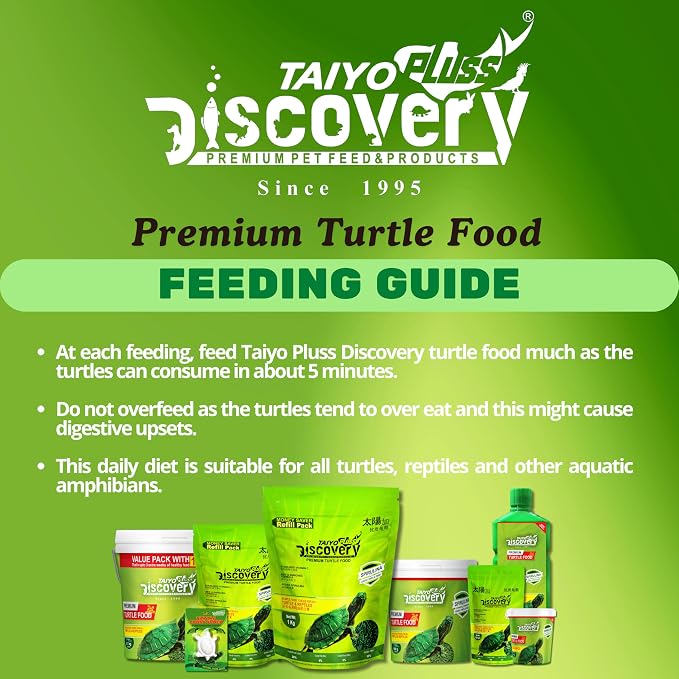 Taiyo Pluss Discovery Turtle Food – Premium Turtle Food Pellets for Aquatic Turtles | Complete Balanced Turtle Feed