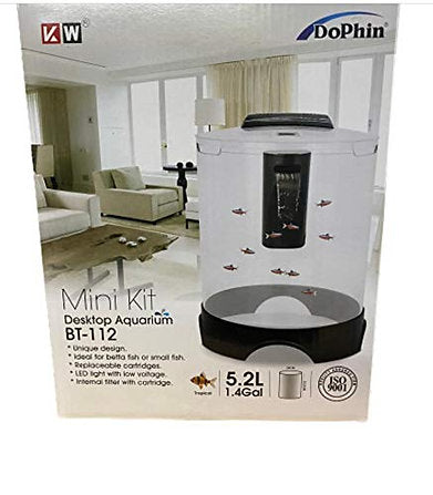 DoPhin Round Mini Tank BT-112 (5.2 L) with LED Light and submersible Filter