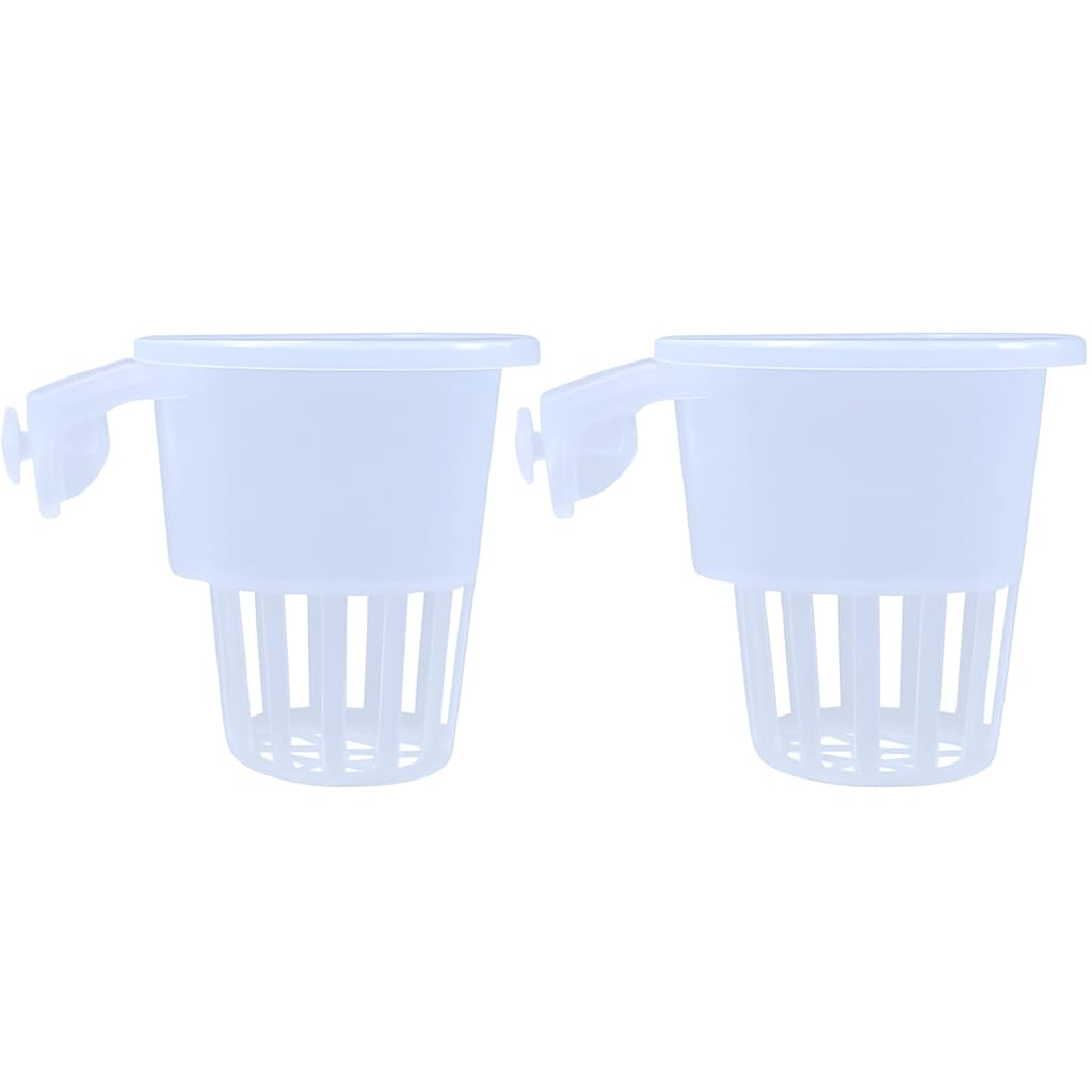 Aquarium Hanging Plant Holder Cups (Pack of 2) – Transparent Plastic Pots for Live Aquatic Plants
