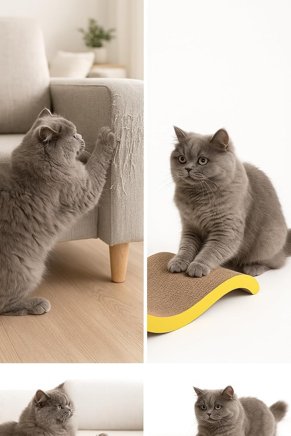 Premium Cat Scratch Pad for Indoor Cats | Durable Cardboard Scratcher for Claw Care