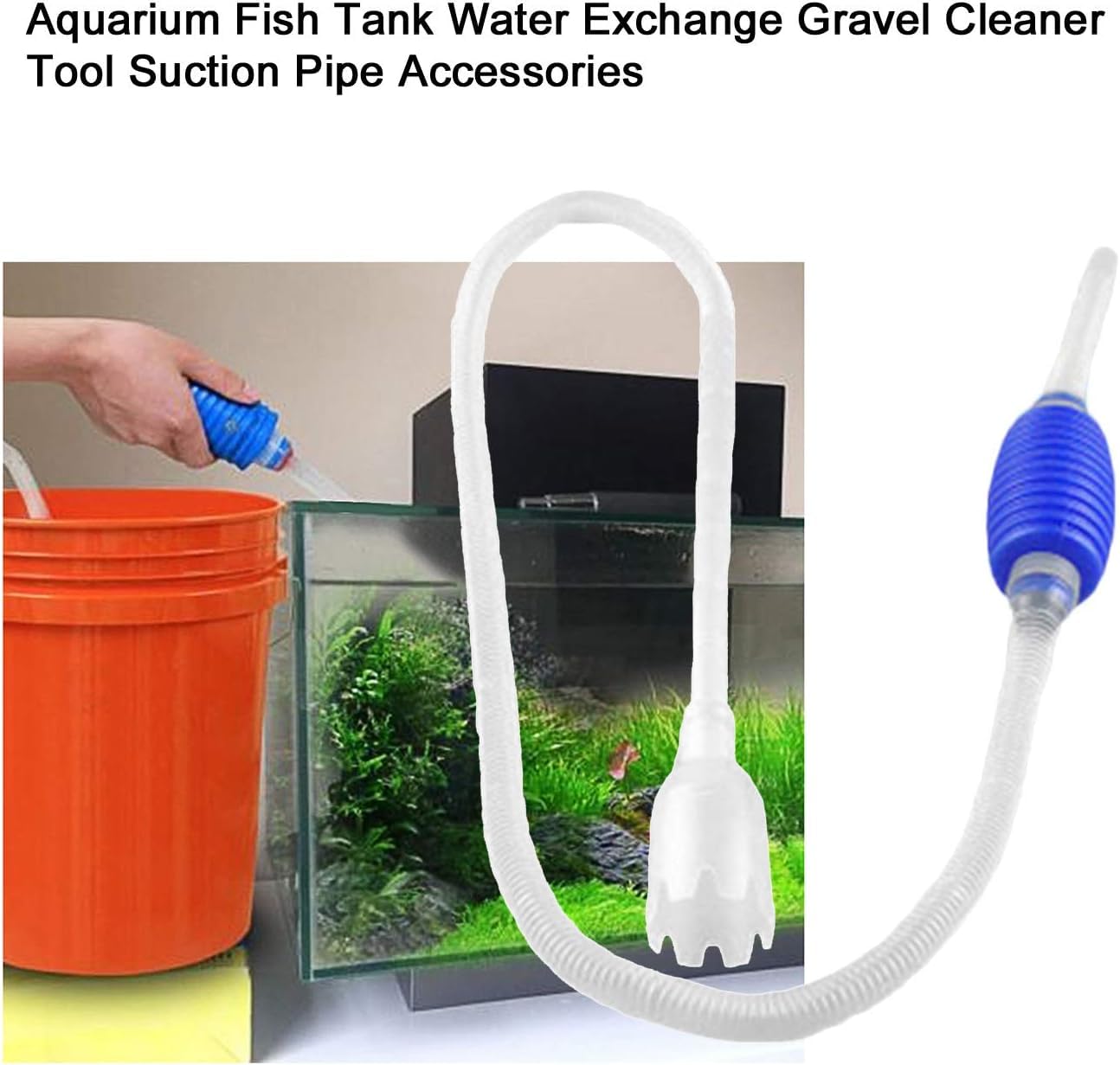 Aquarium Siphon Pump for Water Change & Gravel Cleaning | Easy Fish Tank Cleaner