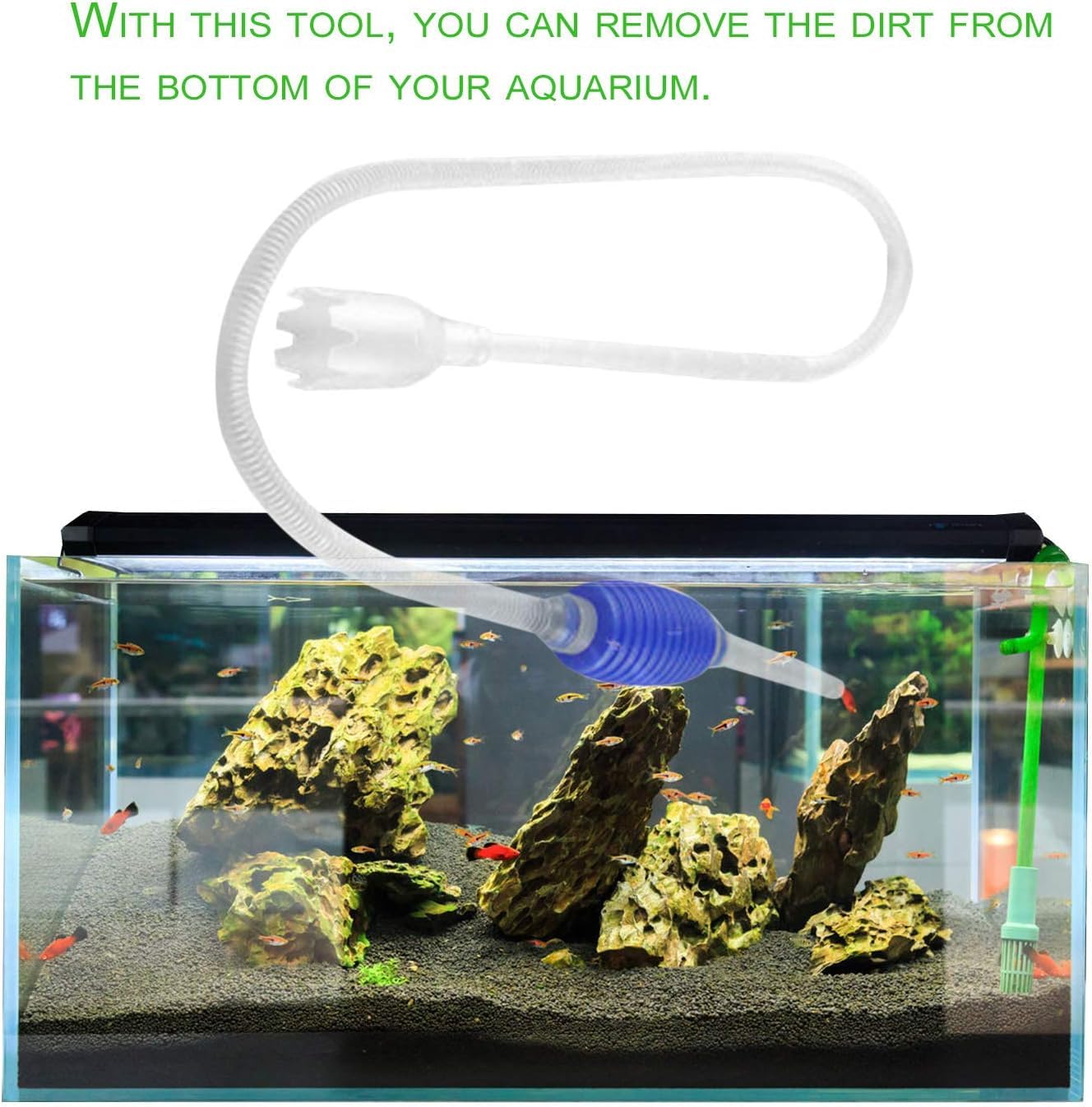 Aquarium Siphon Pump for Water Change & Gravel Cleaning | Easy Fish Tank Cleaner